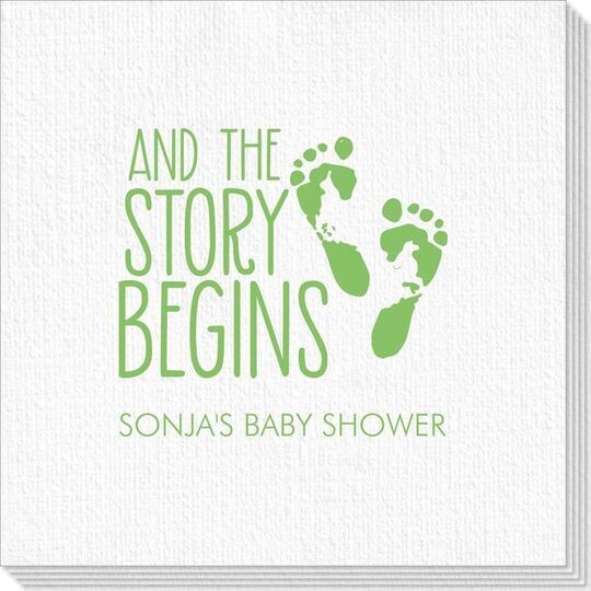 And The Story Begins with Baby Feet Deville Napkins